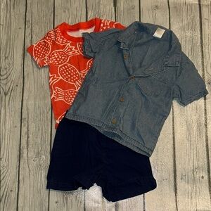 Carter’s 18mo Denim Shirt and Pineapple Tee with Shorts